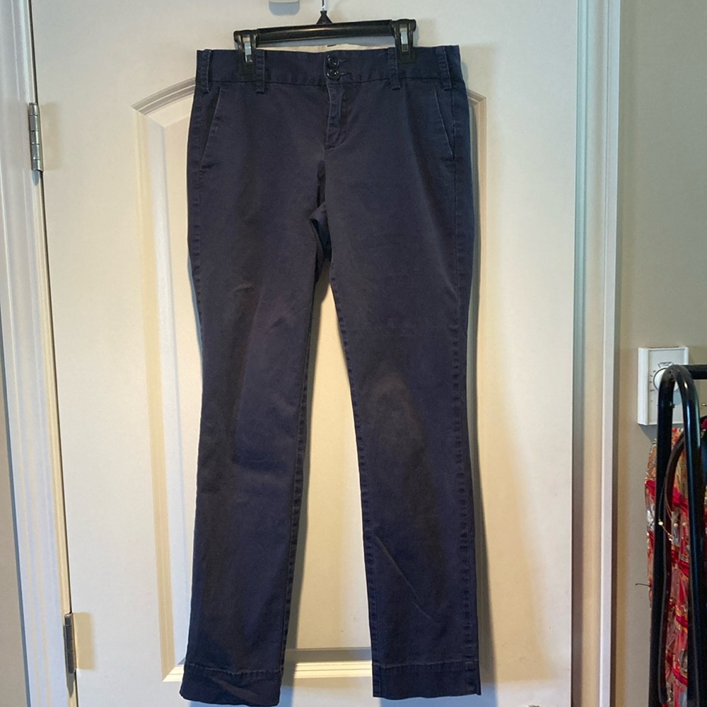 Classic Navy Chino Trousers - Women's Straight Leg